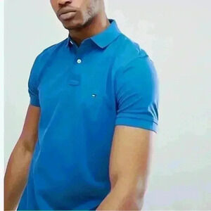 NWT Blue Tommy Hilfiger CUSTOM fit polo sz medium